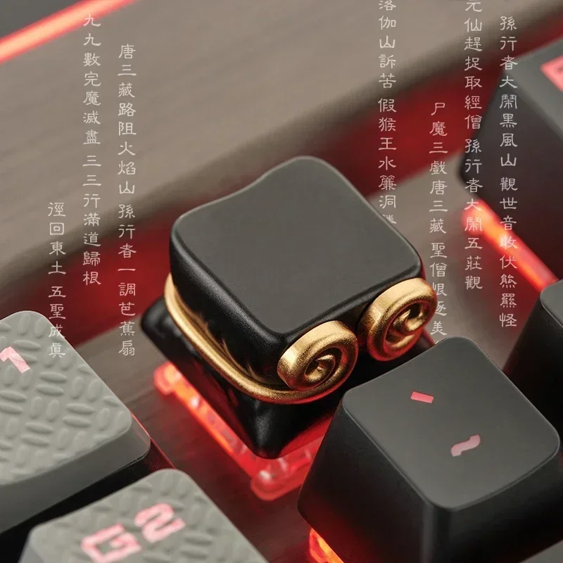 Wukong Keycaps Aluminum Black Myth Keycap Key Pull The Monkey King Series Personalization Customized Gaming Accessories Gifts