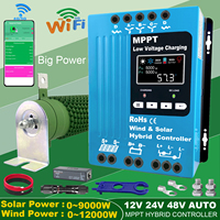 6000W 12V 24V 48V WIFI MPPT Wind Solar Hybrid Controller 100A 180A Solar Panel Wind Generator Charger Regulator with Dump Load