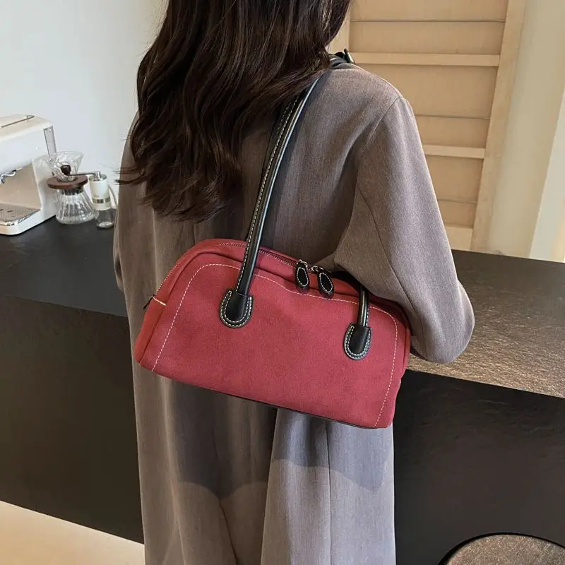 

Casual High-quality Pu Suede Bag Women's New Style Autumn and Winter Retro Commuter Shoulder Bag Pillow Bag Purses and Handbags