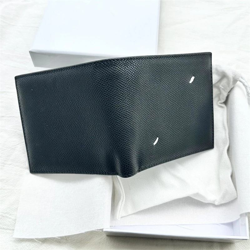 Classic design multi-card position leather wallet grain pattern first layer cowhide men's and women's half fold wallet card bag