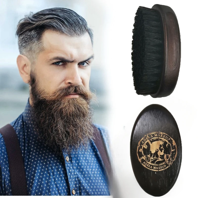 

Fur Boar Hair Brush Men Bristle Wild Natural Barbershop Cleaning Professional Beard Brush Boar Soft Hairbrush Hair Styling Tools