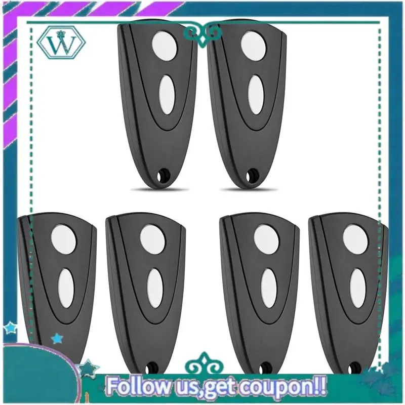 

Upgraded 433Mhz Garage Door Opener For Novoferm Tormatic Novotron 502 MAX43-2 / 512 MIX43-2 Remote Control Pack Of 6(White Key)