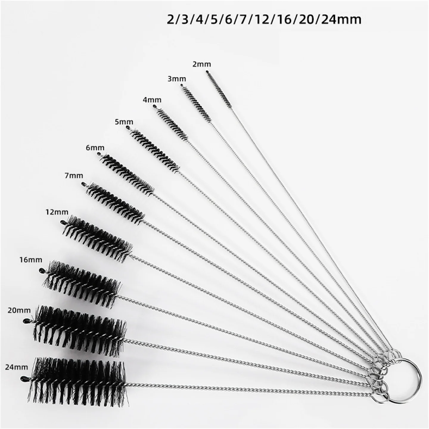 10 Pieces Set Pipe Cleaning Brush 2-24mm Iron Wire Sliver Sweep Cigarette Ash Tobacco Pipe Accessories Smoking Consumables