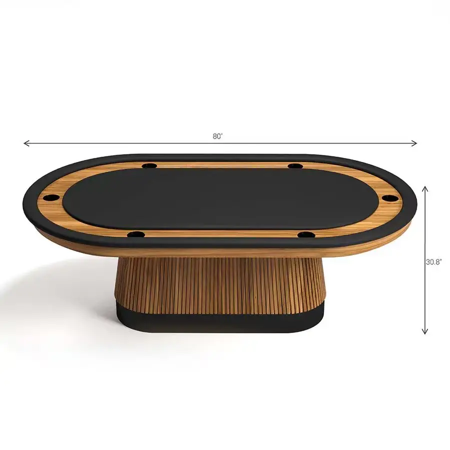Custom Premium High Quality Oval Baccarat Suited Cheap Texas Hold'em BlackJack Poker Table With Dealer Float