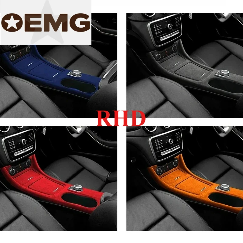 

RHD Italy Super Suede Car Center Console Gear Shift Panel Trim Cover For Mercedes Benz A Class W176 CLA C117 GLA X156 2013-2018