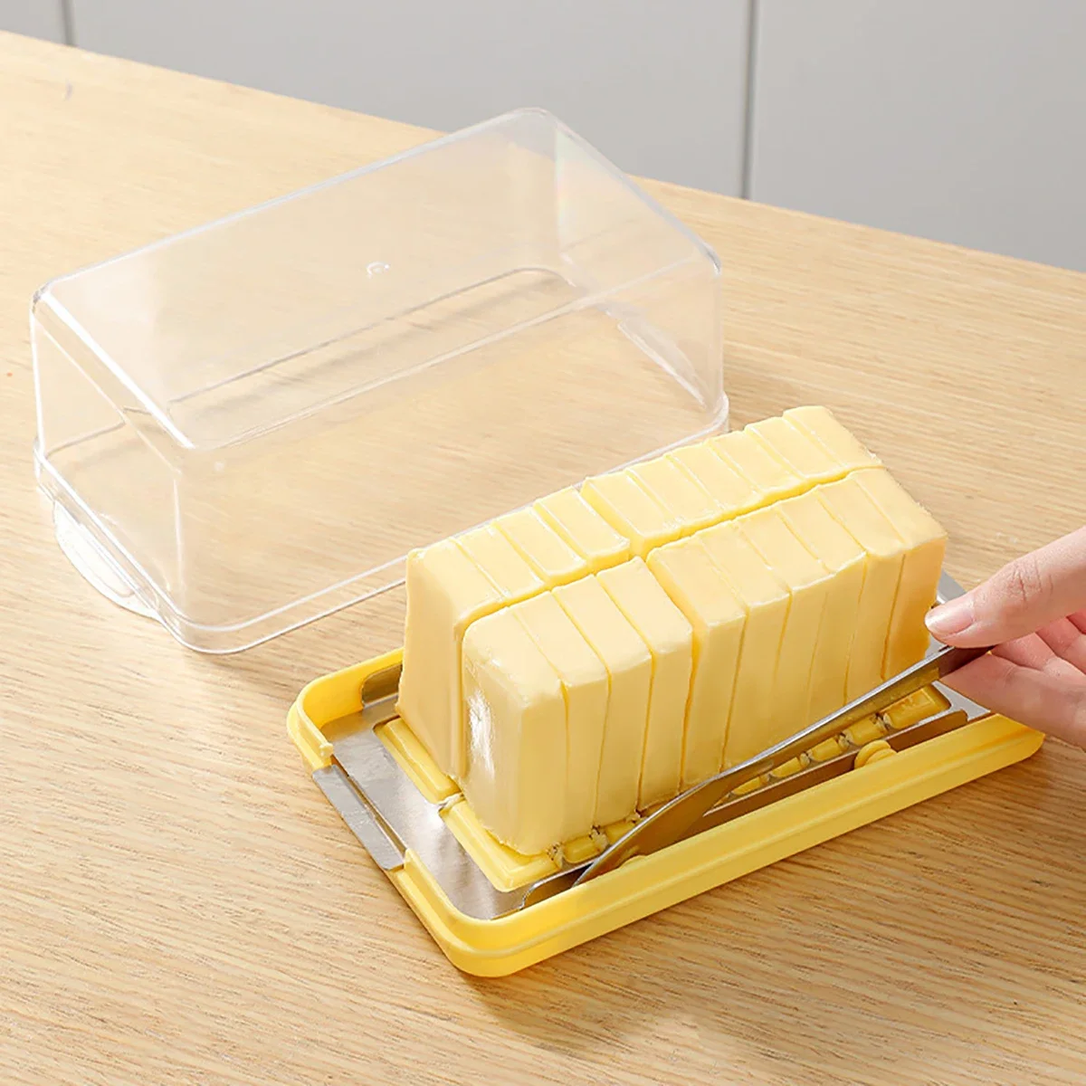 New Cheese Butter Cutting Storage Container Butter Cheese Fresh-Keeping Box with Lid Frozen Butter Refrigerator Crisper Box