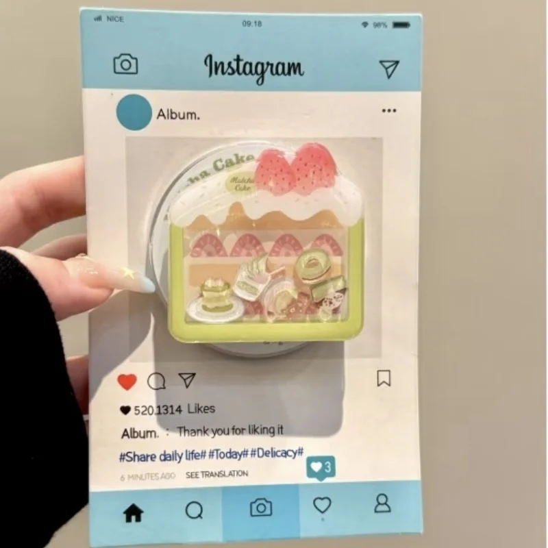 

Kroean милый мультяшный торт для Magsafe Griptok, держатель для телефона, кольцо на палец, подставка для iPhone 16, Samsung Girl, кронштейн