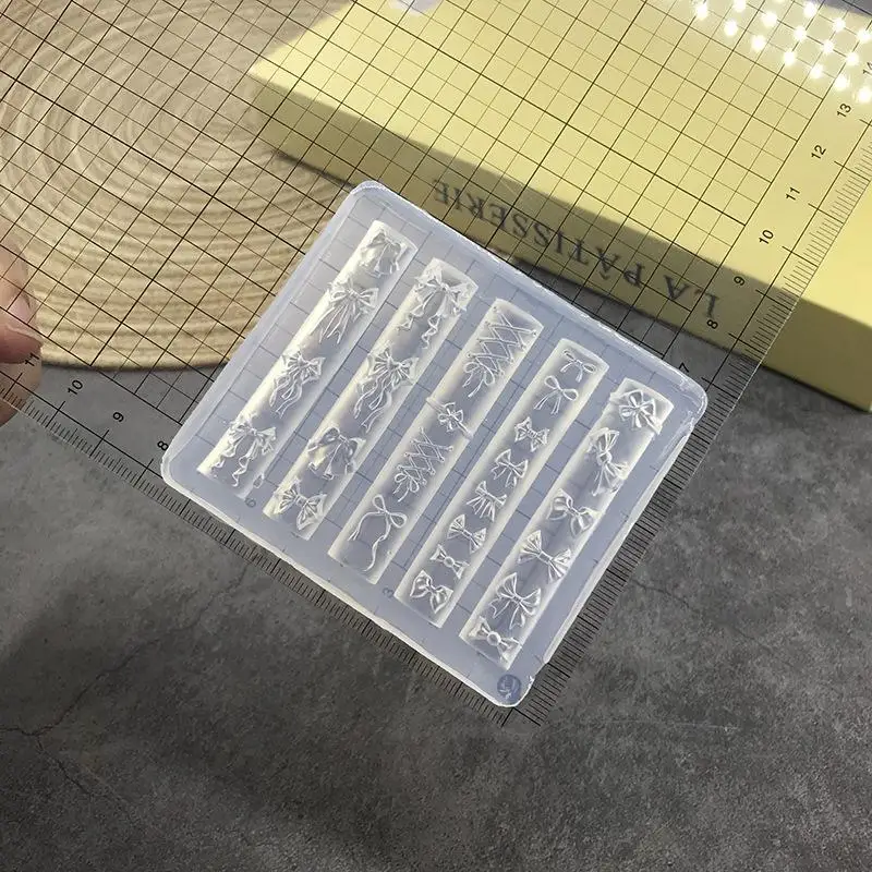 3D Nail Mold Silicone Nail Tools Cartoon Bow Tie Wings Nail Charms Molds Nail Art Accessories Nail Supplies