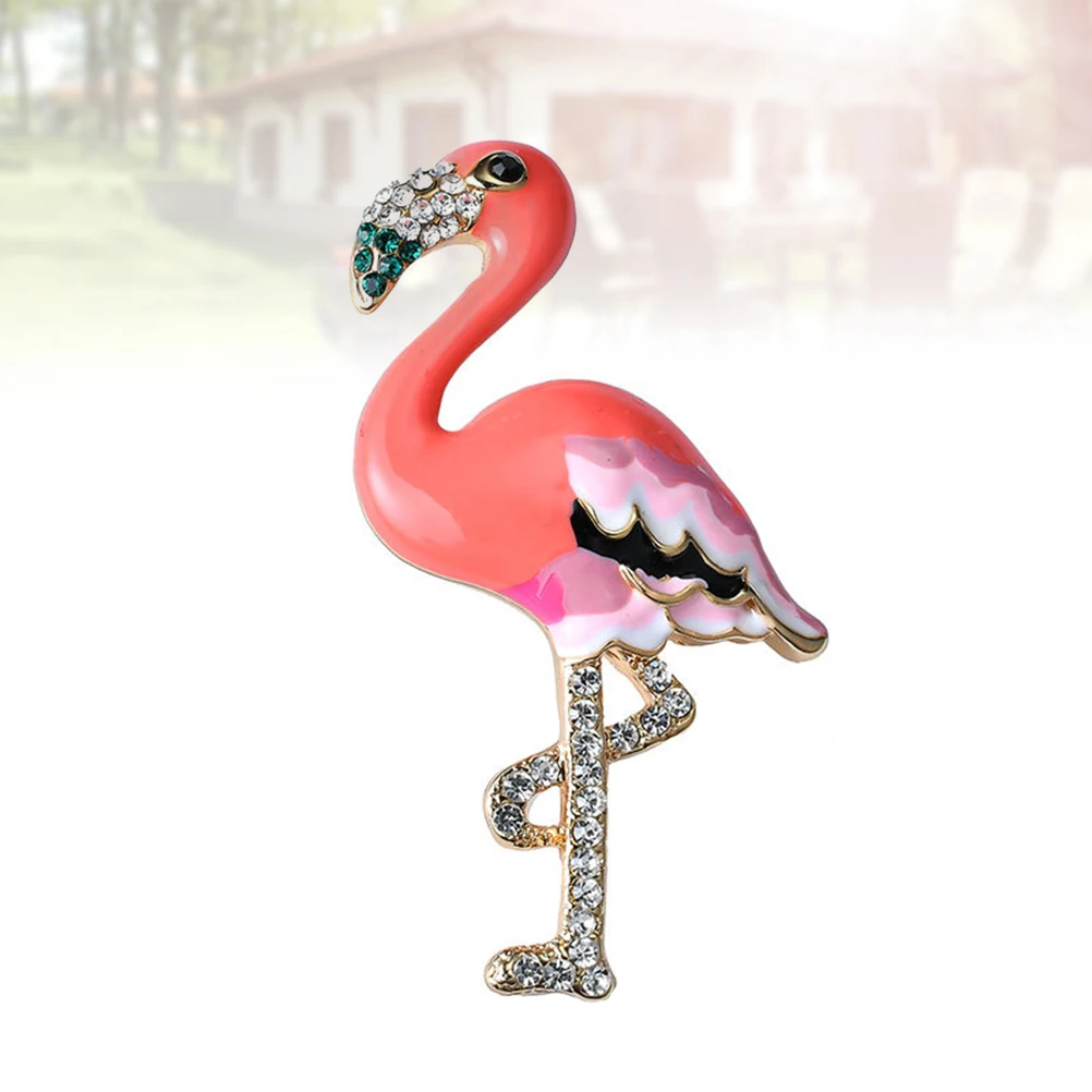 

Chic Flamingo Shape Brooch Exquisite Fashion Alloy Pin Unique Badge Accessory for Celebration Events
