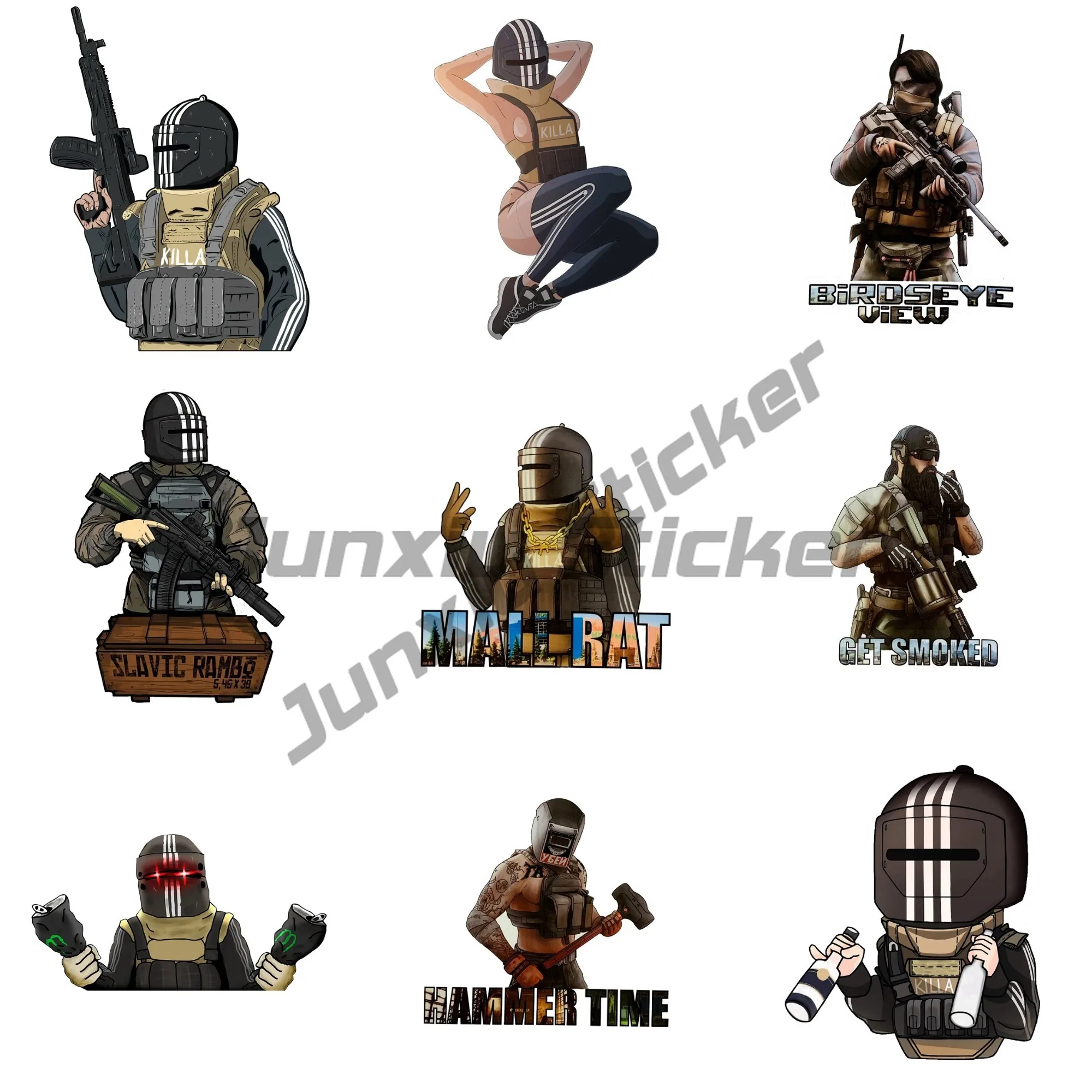 Personalized Escape From Tarkov Killa Car Stickers Car Styling Graphics Waterproof Decal Bumper Decoration Car Accessories