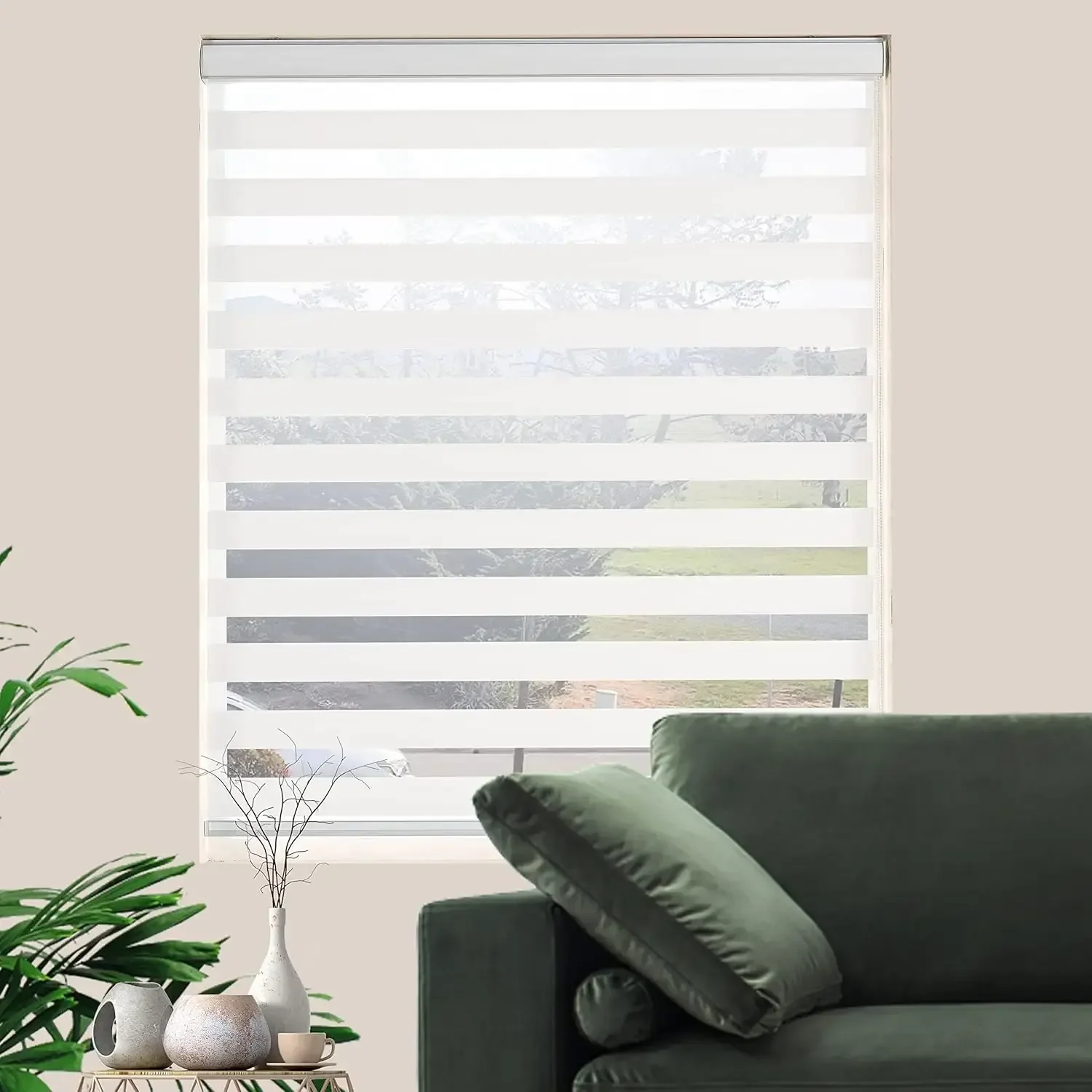 Solar Panels Electric Roller Blinds Zebra Blackout Blinds Smart Alexa Rmote Control Interior Double Layer Shutter Window Shade