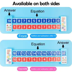 Régua De Decomposição De Matemática Plástica, Régua De Subtração, Portátil, Ensino, Demonstração, Adição, Dentro De 20, Rosa, Azul