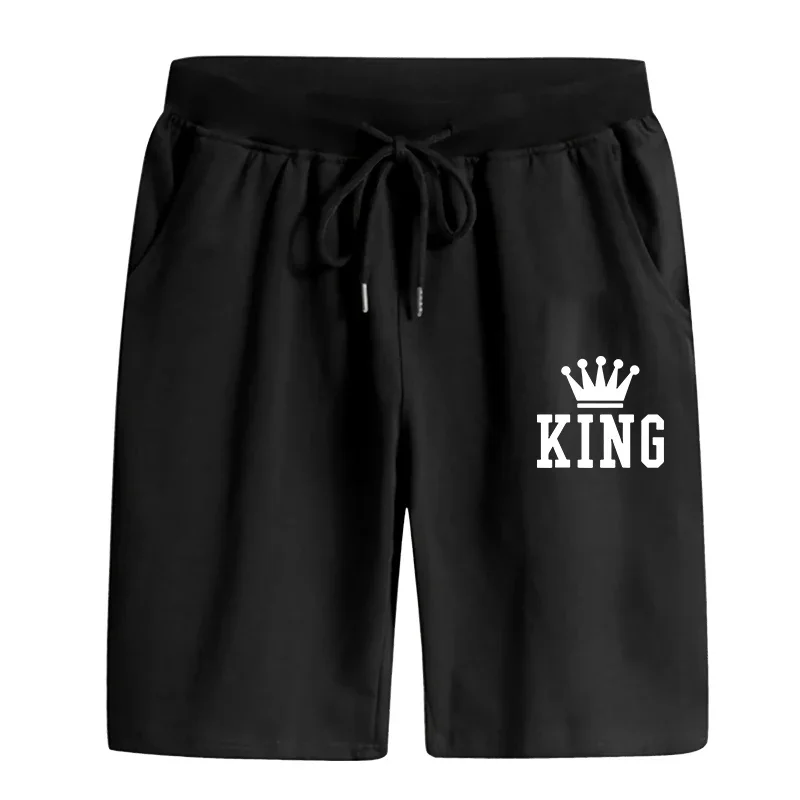 King Printed Casual Sports Shorts High Quality Urban Fashion Soft Knee Length Pants Mens Home Outdoor Cool Walking Shorts