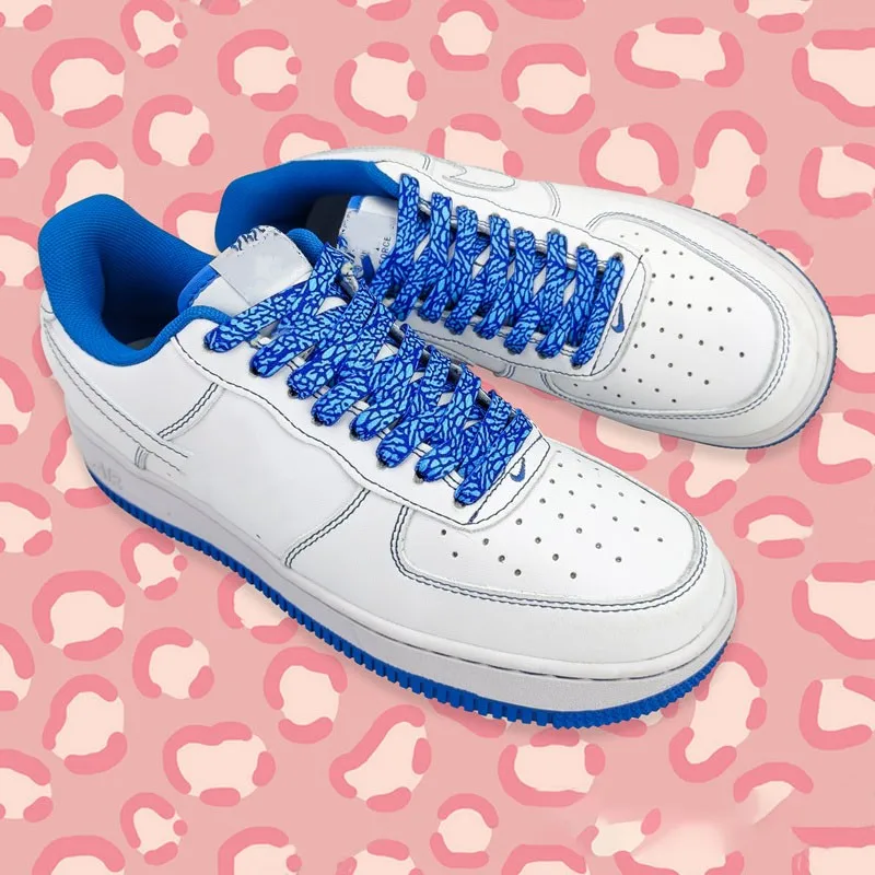 Schuhbänder für Schuhe, mit Rissmuster, flach, Leopardenmuster, Zementfarben, Flammenrot, bedruckte Schuhbänder für Damen und Herren. – Detail 8
