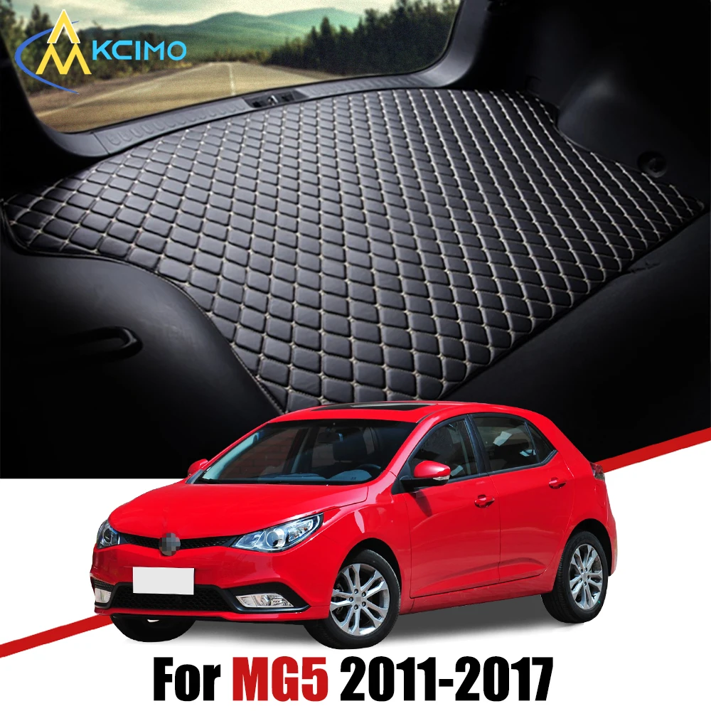 

For MG5 2011-2017 Artificial Leather Car Trunk Mat Rear Trunk Cargo Protective Mat Car Interior Accessories