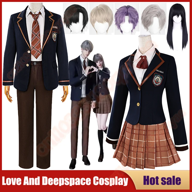 

Love And Deepspace Cosplay Costume School Uniform Dress Wig Party Outfit for Men Women Kids - Anime DK JK Style