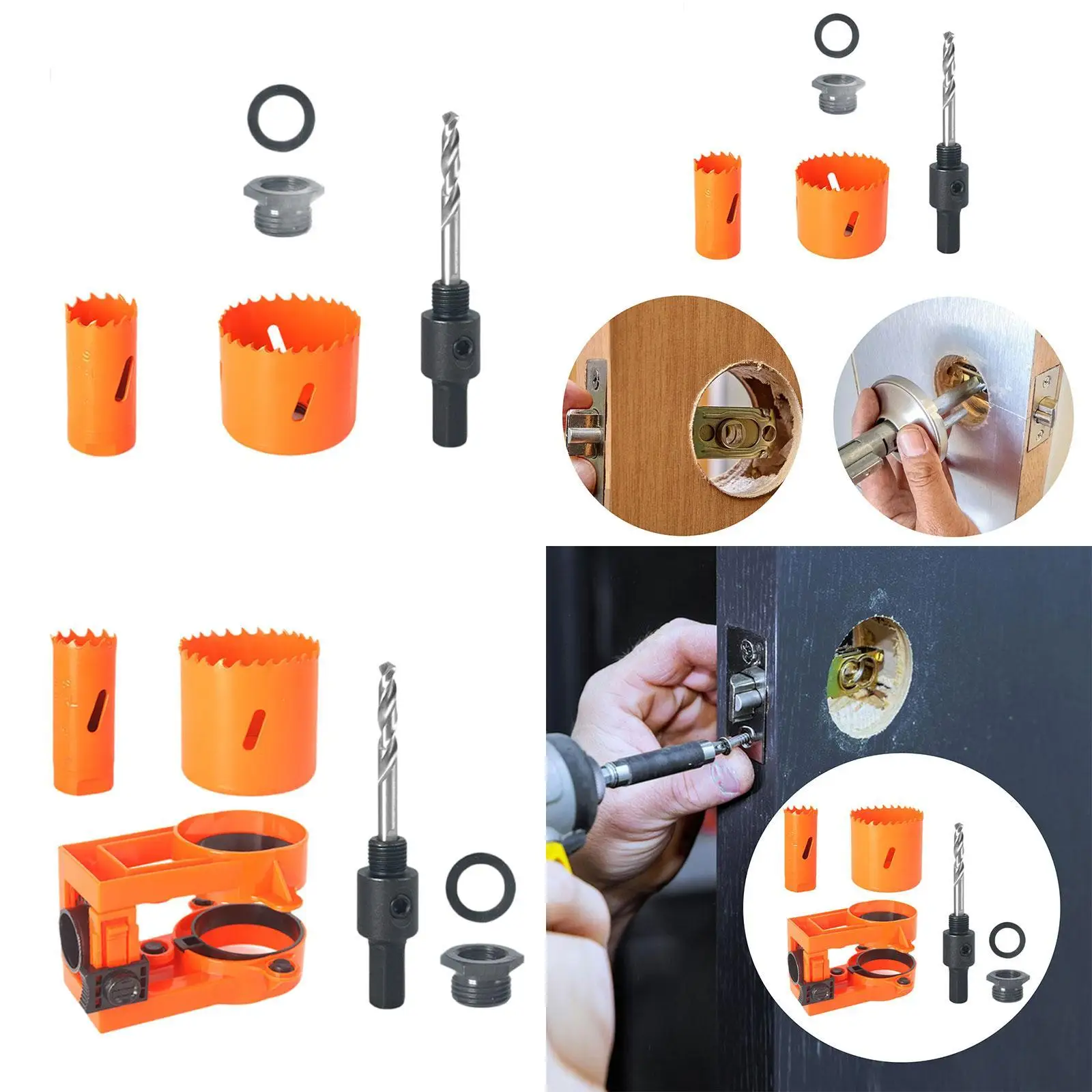 Wooden Door Lock Installation Kit for Metal, PVC Board Versatile Accessory