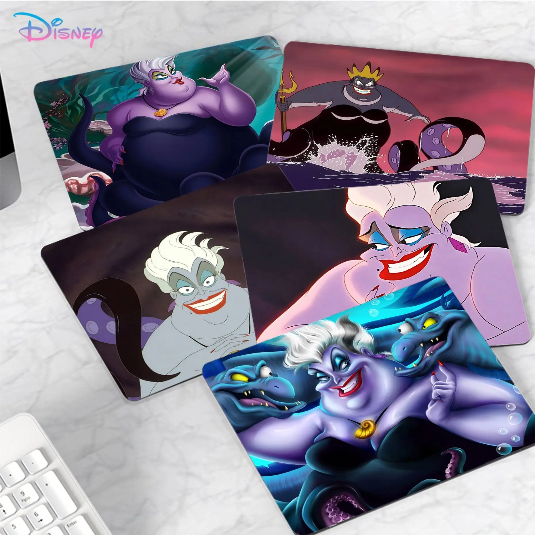 

Disney Octopus Ursula Custom Skin Desktop Desk Mat Kawaii Gaming Accessories Students Writing Pad Padmouse Desk Play Mats