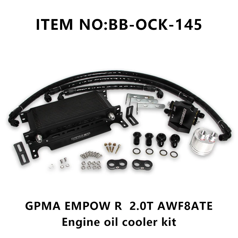 BATTLEBEE Auto-manual Oil Cooler Radiator Kit Aluminum Cooling Systems With Rubbe Tube For GPMA EMPOW R  2.0T BB-OCK-145