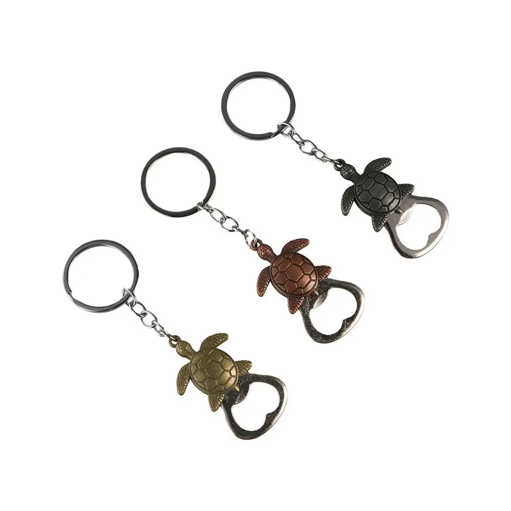 Frog Wolf Turtle Bottle Opener Hanging Pendant Bronze Color Metal Lion Keyring Metal Key Holder Beer Opener Keychain Party Favor