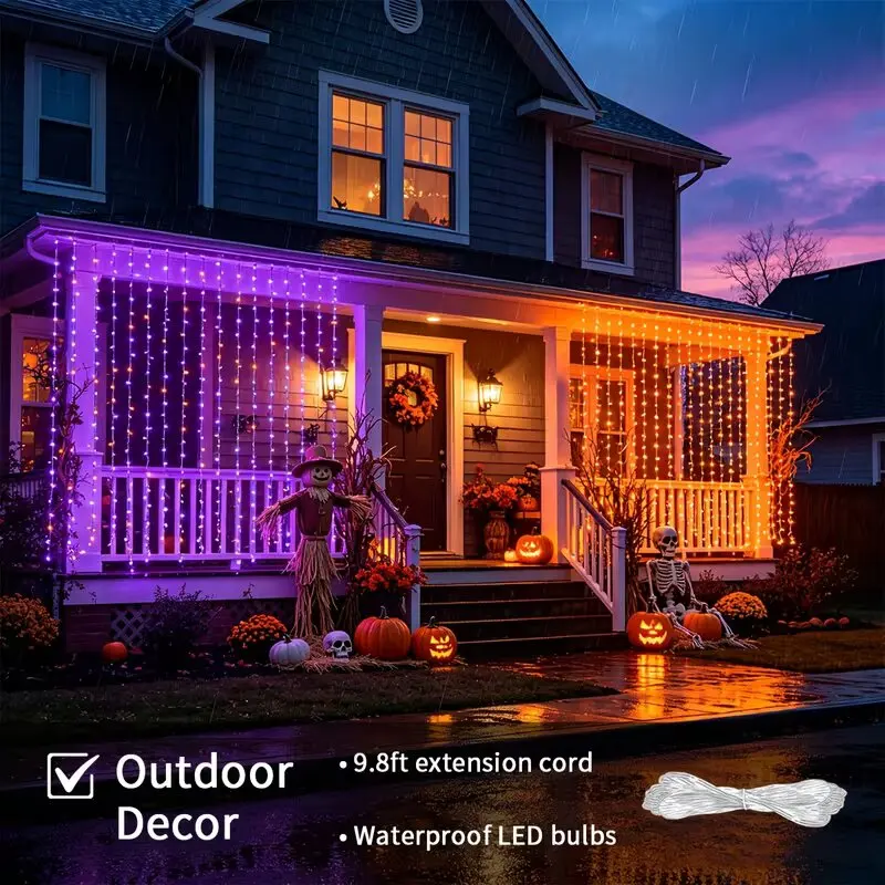 Indoor and Outdoor LED Curtain Fairy String Lights Equipped with Music Sync Mode & Handheld Remote Controller, Smart Hanging Ambient Decor Lighting for Christmas Festival, All Kinds of Themed Parties and Daily Household Interior Ornaments