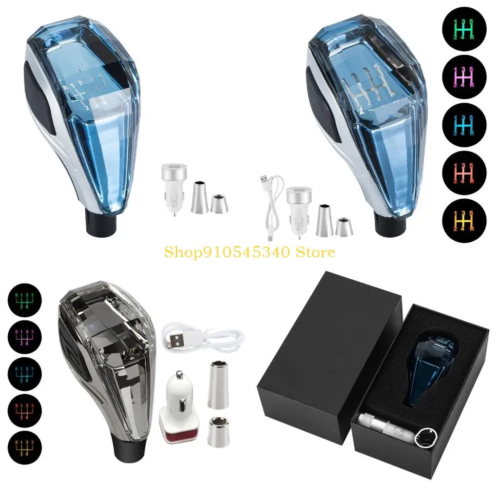 U2JA Easy To Install Universal Gear Shifter Knob With PC Construction And Eye Catching Light Effect Replacement Knob