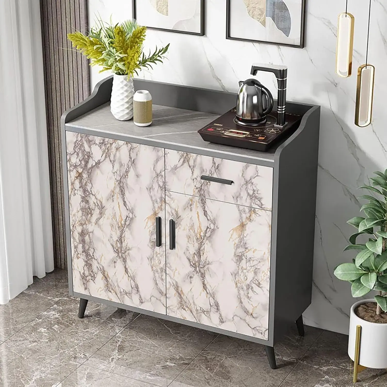 55cm Marble Self-adhesive Wallpaper Kitchen Cabinet Stove Countertop Contact Paper PVC Waterproof Renovation Tile Wall Stickers