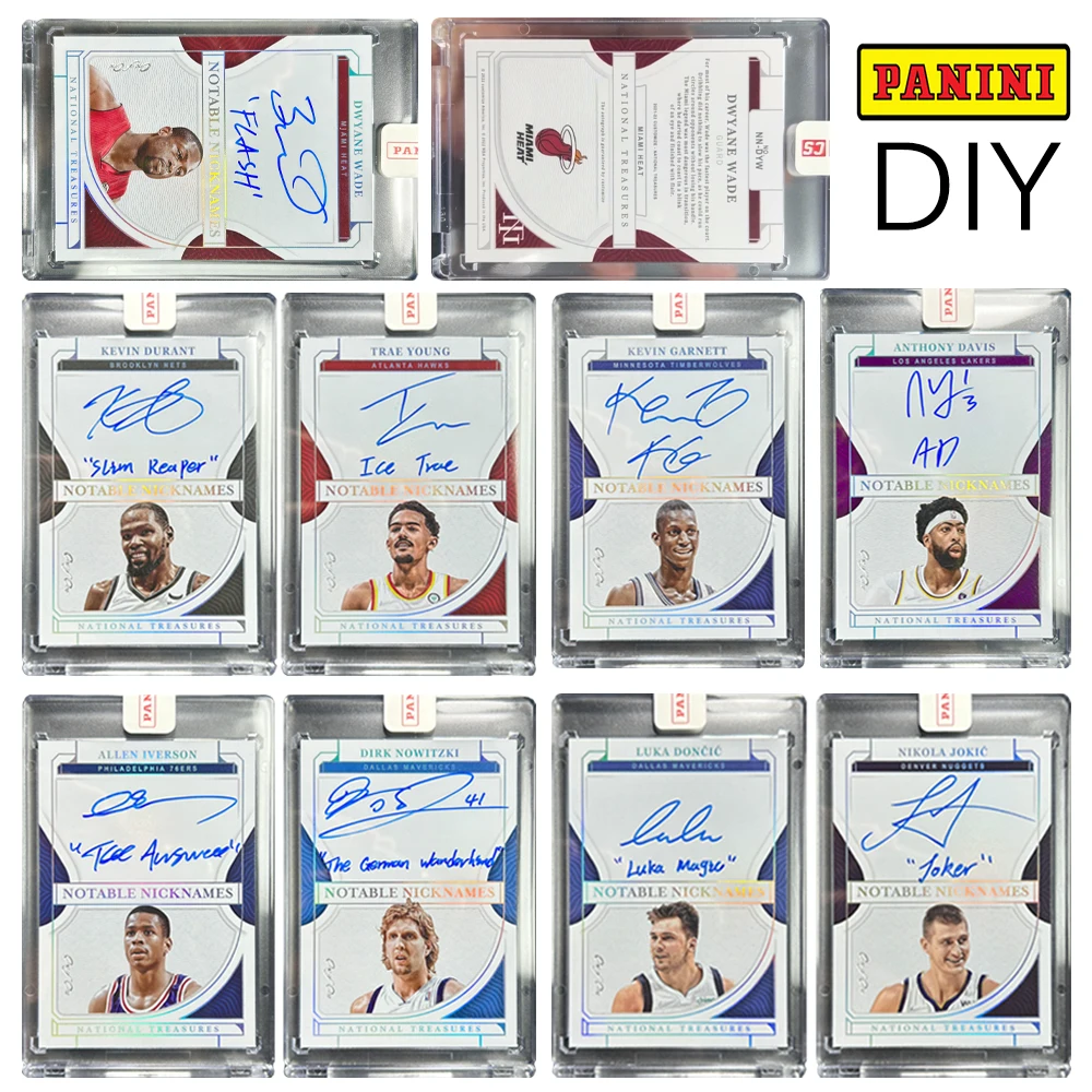 

PANINI DIY HOMEMADE Nowitzki Trae Young Garnett Iverson Wade Jokic Signed collectible card brick Basketball birthday gift