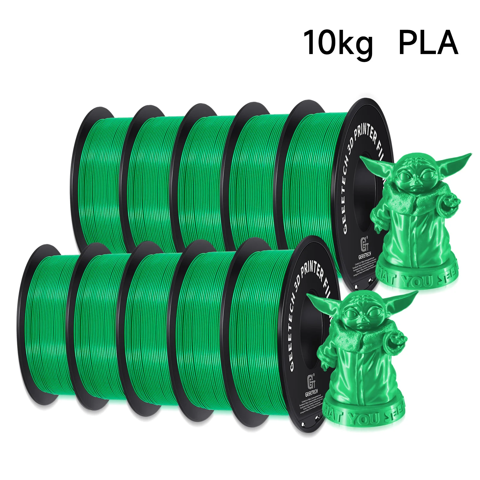 Geeetech 10Kg Pla Filament Plastic Voor 3d Printer 1.75Mm, Wirwar-Free, 3d Printing Draad Materialen Vacuüm Verpakking