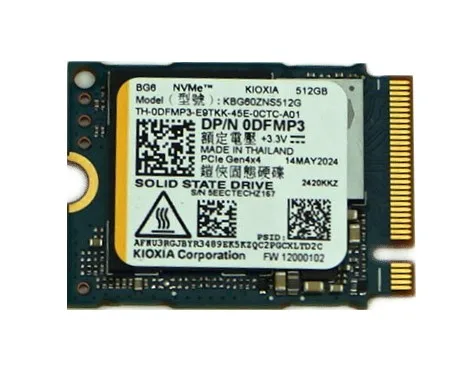 

Dell DFMP3 (Kioxia KBG60ZNS512G) 512GB BG6 Series Internal Solid State Drive TLC NAND PCI-e 40 X4 NVMe M2 2230 - Used-Like New