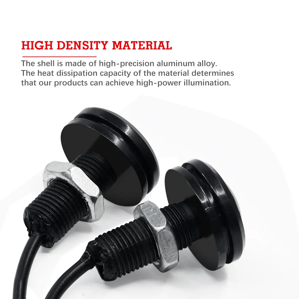 Hawkeye-luces led de señal de rejilla para coche y motocicleta, lámpara de ojo de águila de 23mm, luz de circulación diurna DRL, 12v, 2 uds.