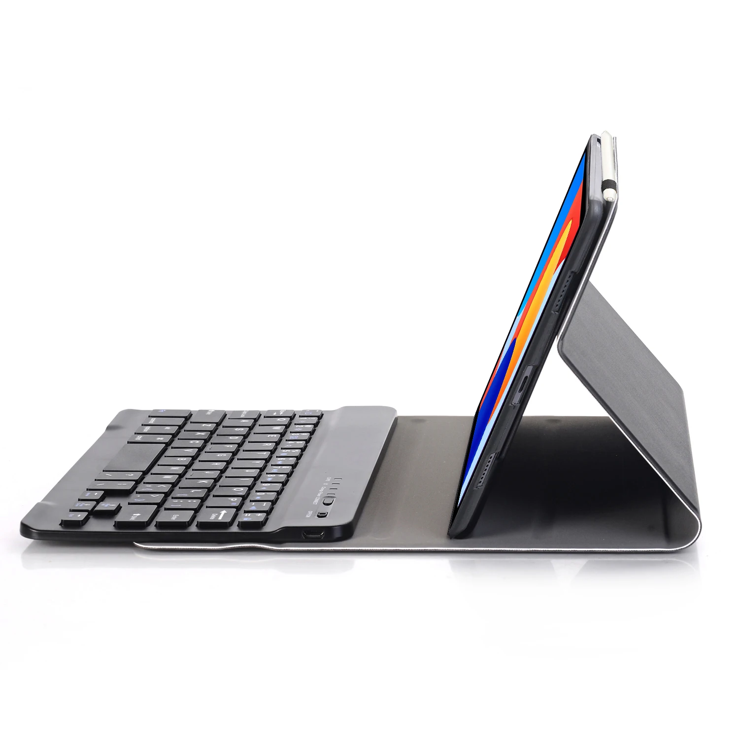 A0N12 pour Xiaomi Redmi Pad SE 4G 8.7 pouces en cuir + housse de tablette TPU avec clavier compatible Bluetooth-noir