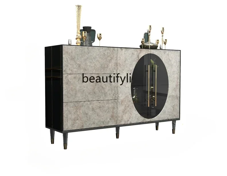 

D06 Light luxury high-end dining side cabinet integrated against the wall living room entrance locker Home kitchen cabinet