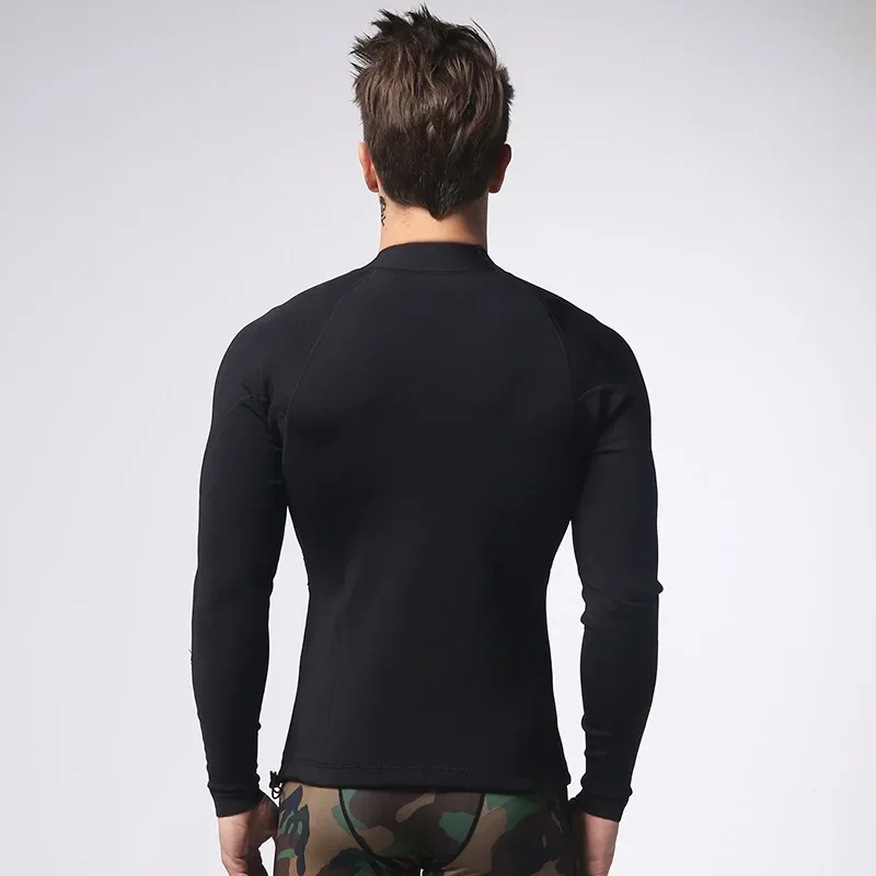 Men\'s Long Sleeve Neoprene Wetsuits Tank Top 1.5MM High Stretch Body Shaper Slim Fit Sportswear for Diving