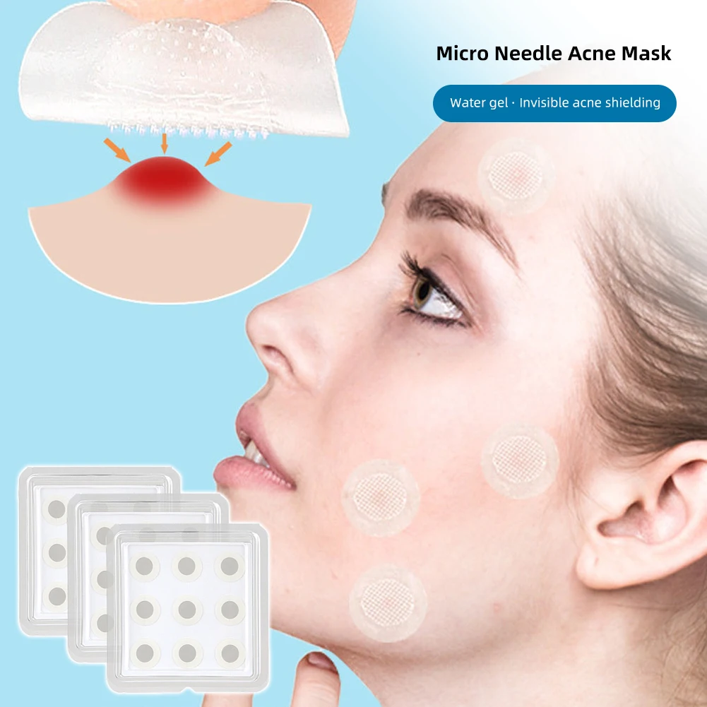 9Pcs Soluble Microneedle Hydrocolloid Acne Patch Invisible Breathable Acne Patch Available Day And Night Skin Care Repair Patch