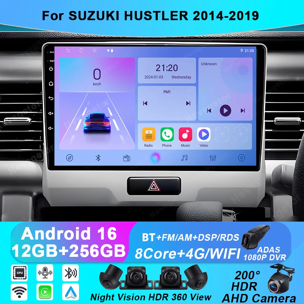 For SUZUKI HUSTLER 2014-2019 Car Radio Multimedia Video Player