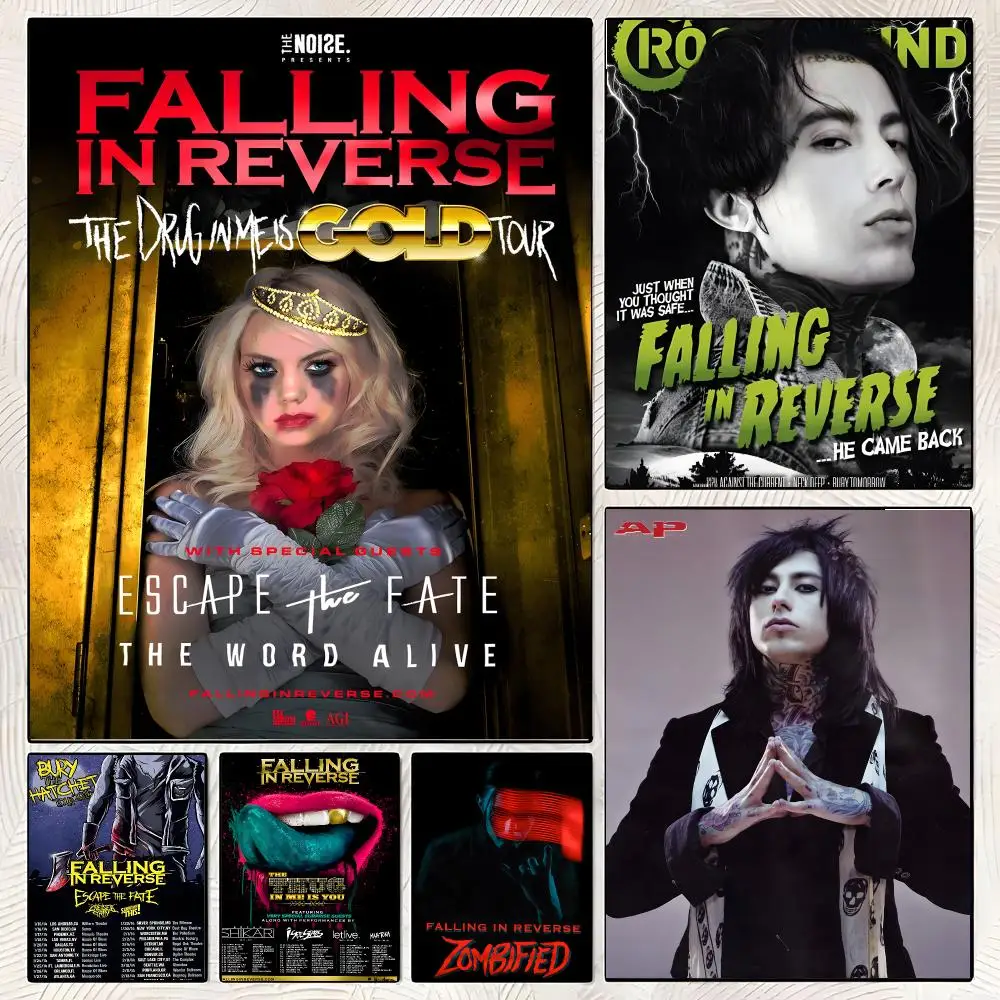 Band Falling in Reverse Poster Classic Poster HD Art Sticky Wall Waterproof Home Living Room Bedroom  Aesthetic Decoration