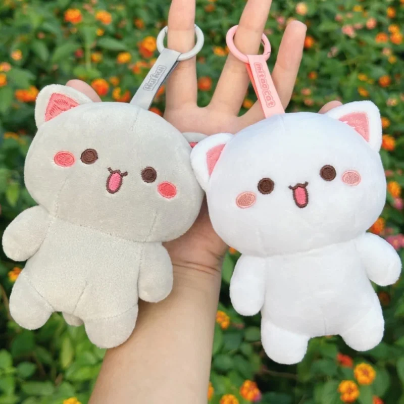 

Cute Mitao Cat & Huihui Plush Dolls Keychain Kawaii Mitao Cat Key Chain For Backpacks 10cm Mini Doll Pendant Couple Gift Toys
