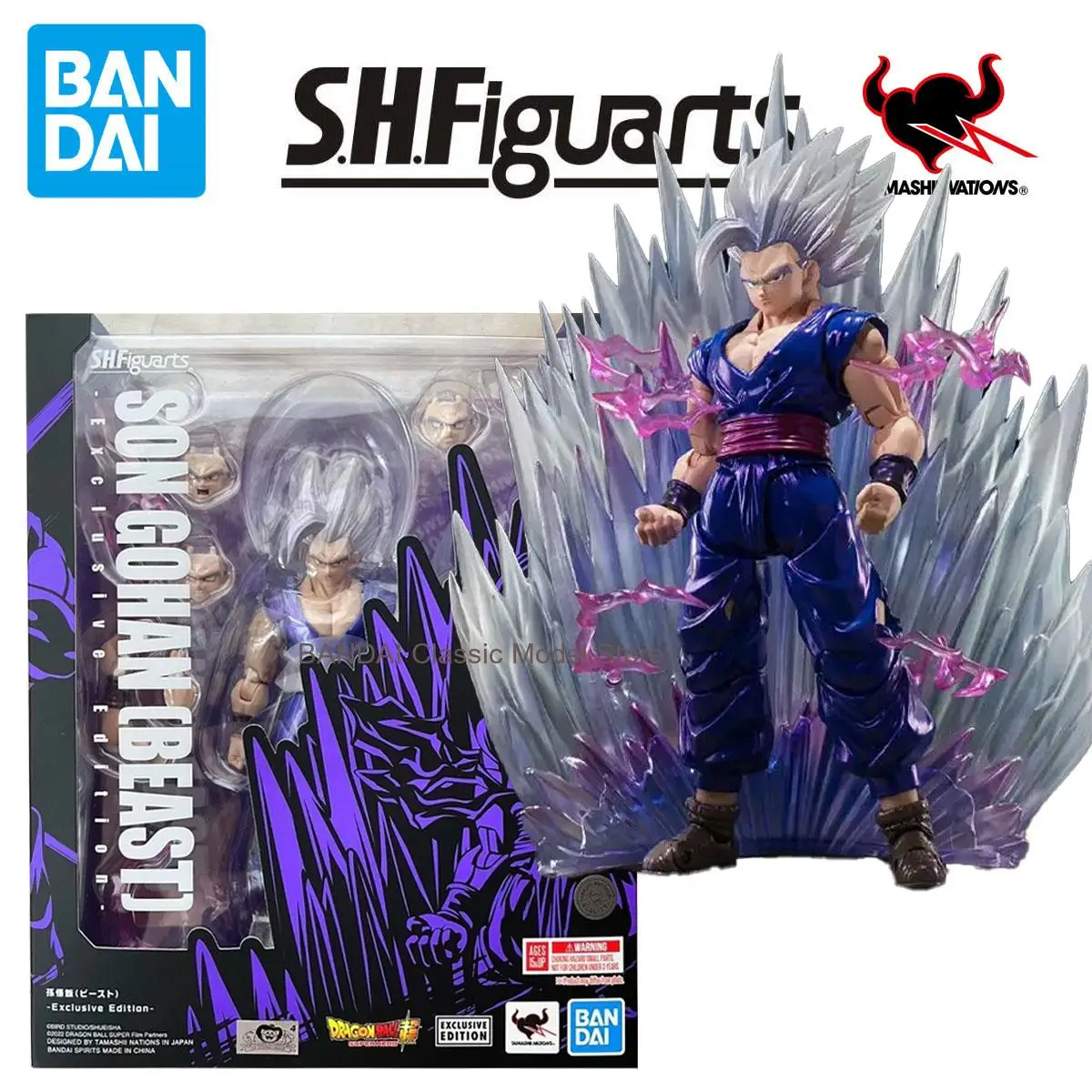 

Genuine BANDAI 2025 CJ SDCC S.H.Figuarts Exclusive Edition Son Gohan BEAST Action Figure Model Original Collector Figurine Toy