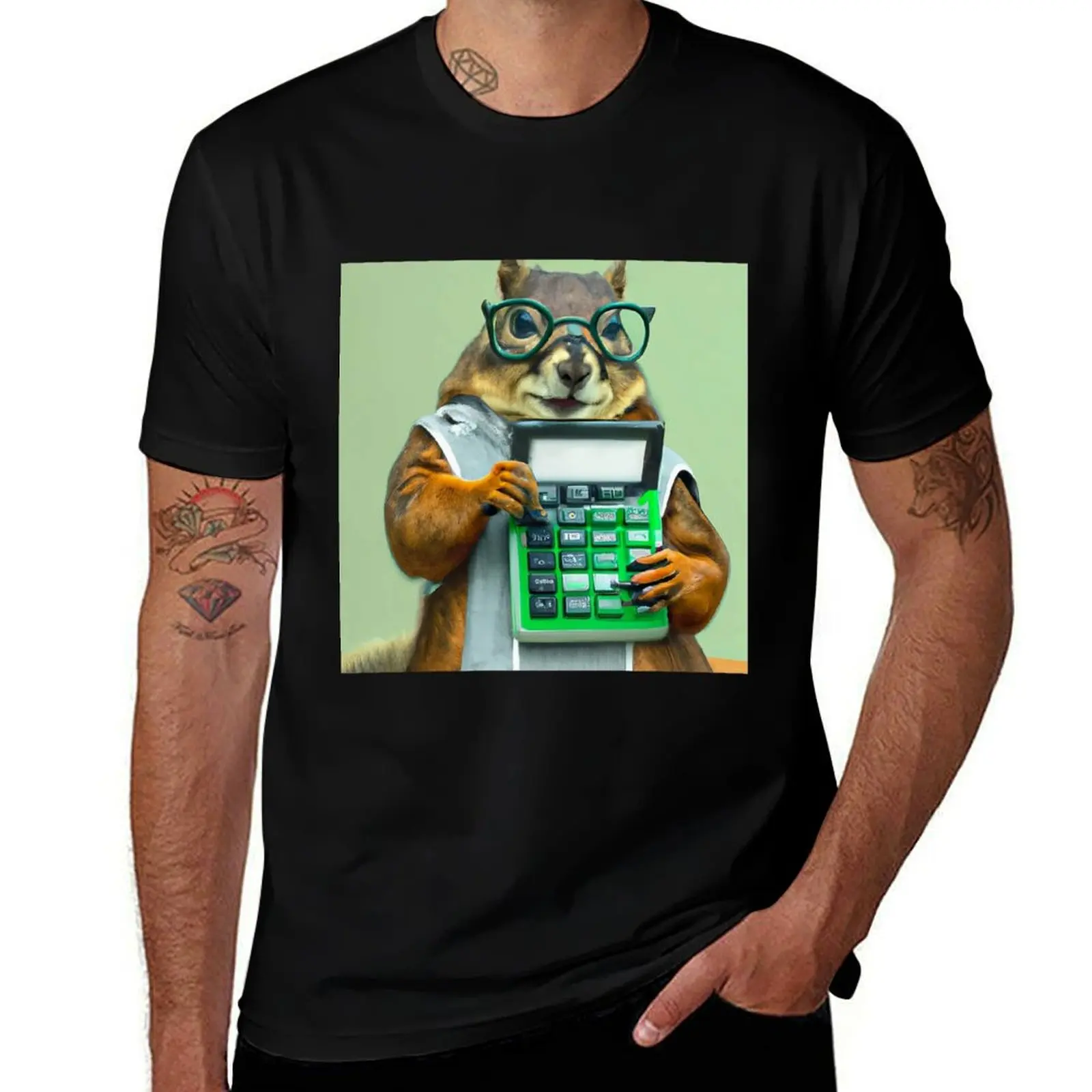 Tax Accountant Squirrel T-Shirt cotton tshirt 100% T-Shirt