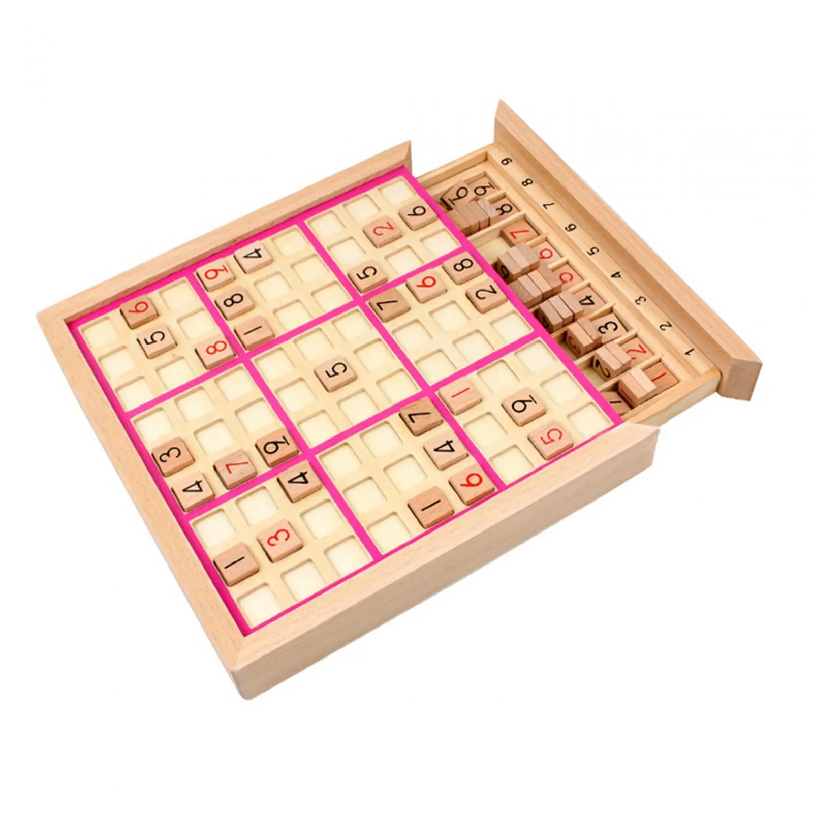 Wooden Sudoku Board Game Playset Montessori Puzzles Lightweight Sudoku Chess Toy Learning Toy Desktop Game for Kids Adults