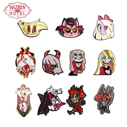 11 Styles Anime HazbinHotel Alastor Enamel Pins Villain Charlie Hotel Helluva Bosss Brooch Cosplay Badge jewelry Backpack Gift