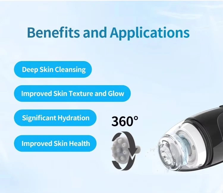 NUEVO 360 °   Espiral al vacío limpieza de profundidad Super burbuja hidrodermoabrasión cuidado de la piel Facial Lifting Aqua Peeling máquina Facial