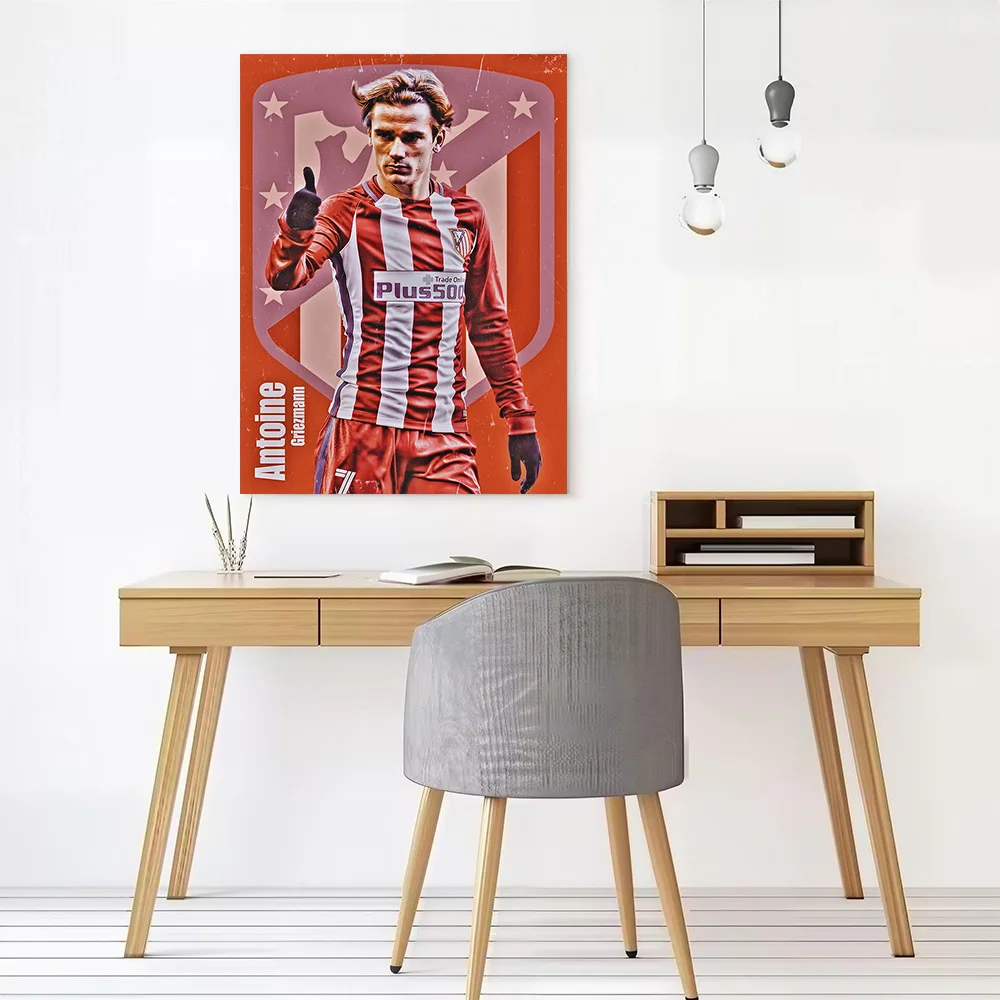 Antoine Griezmann Printed Canvas Poster Custom Pictures Wall Art Canvas Painting for Gamer Decoration Living Room Wand Deko Home