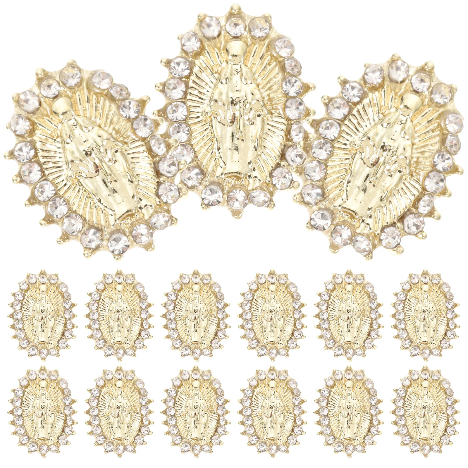 

20pcs Nail Diamond Jewelry naments Acrylic Charms Decoration Supplies Metal Religious Manicure Art Accessories Elegant Shiny