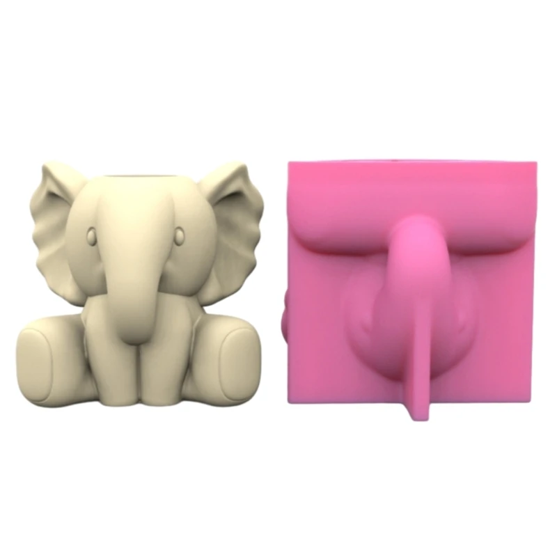 

Durable Silicone Mold Elephant Shaped Flower Pots Succulent Planter Pots Mould Pencil Holder Moulds Home Decorations