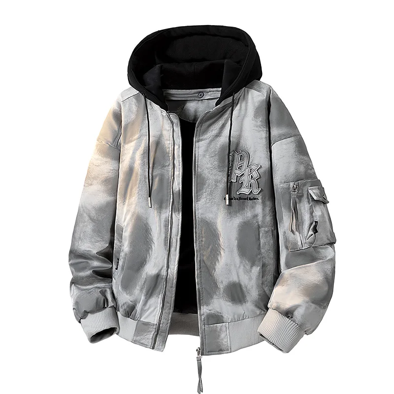 

【New Arrival】Men's Winter Down Jacket - US Baseball - Collar, All - Print, Detachable Hood