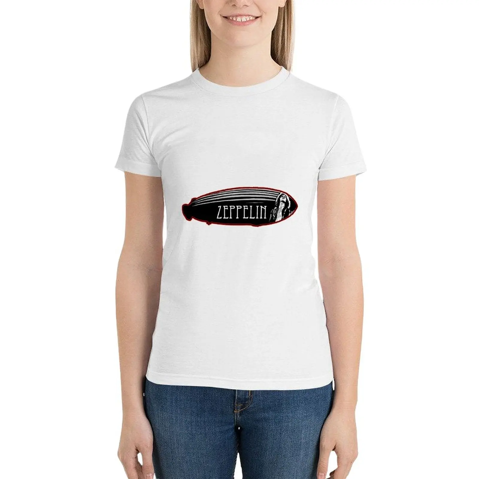 T-shirty Zeppelin koszulki z nadrukami letnie topy kawaii ubrania koszulki damskie z grafiką