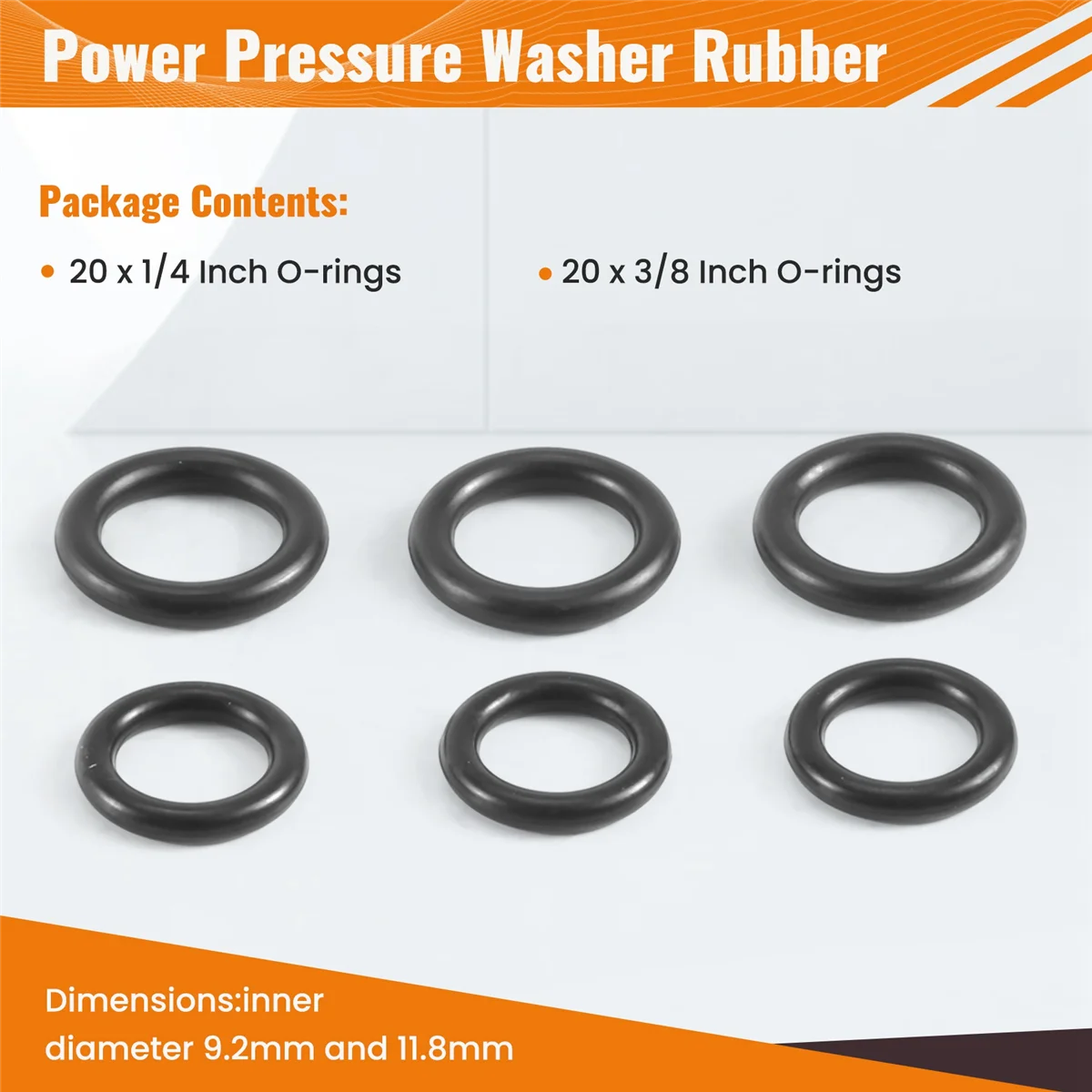 Power Pressure Washer Rubber O-Rings For 1/4 Inch,3/8 Inch,M22 Quick Connect Coupler,40-Pack