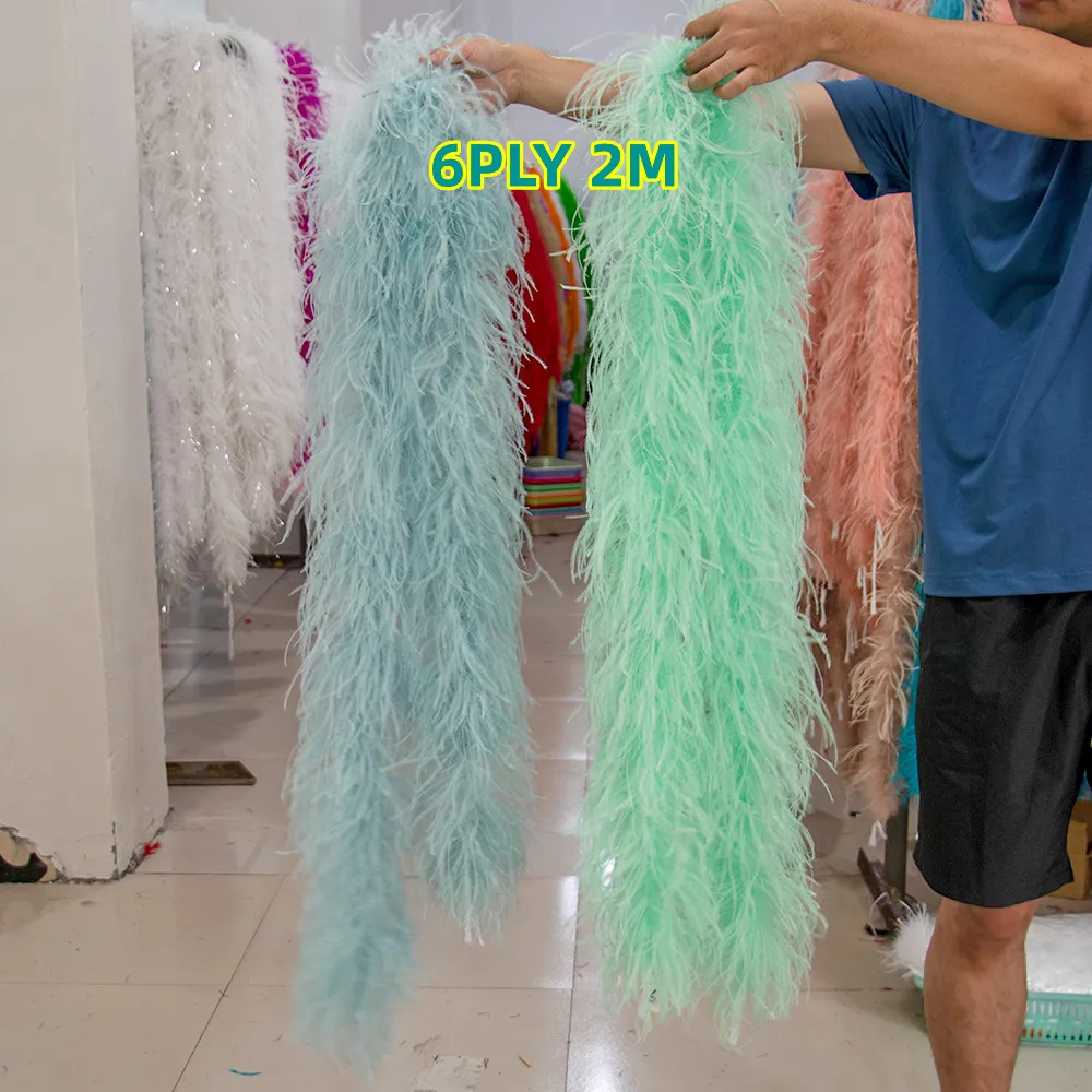 Imagem -06 - Fluffy Ostrich Feather Boa para Decoração de Vestido de Casamento Faça Você Mesmo Costura Acessórios para Roupas Artesanato 0.5m 1.3m 2m 610ply